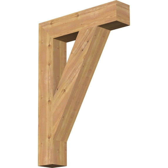 Ekena Millwork 5 1/2"W x 28"D x 40"H Traditional Block Smooth Bracket, Western Red Cedar