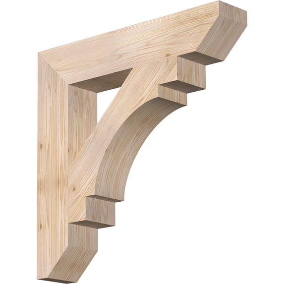Ekena Millwork 5 1/2"W x 30"D x 30"H Merced Slat Smooth Bracket, Douglas Fir