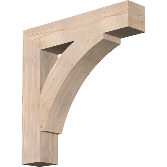 Ekena Millwork 5 1/2"W x 30"D x 30"H Thorton Block Smooth Bracket, Douglas Fir