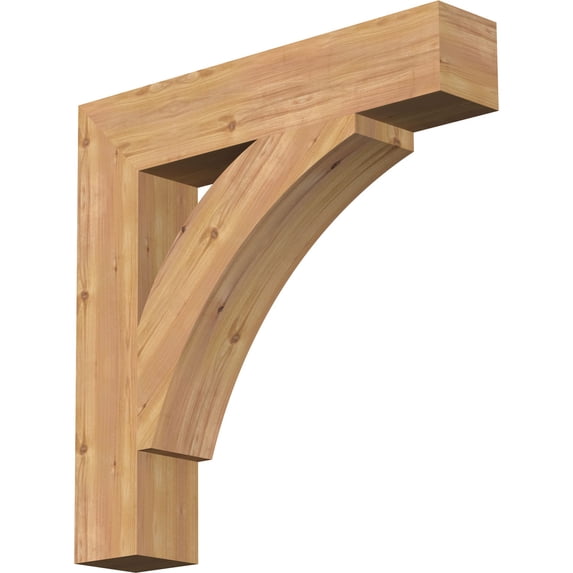 Ekena Millwork 5 1/2"W x 30"D x 30"H Thorton Block Smooth Bracket, Western Red Cedar