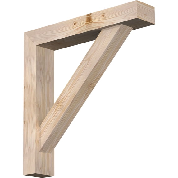 Ekena Millwork 5 1/2"W x 30"D x 30"H Traditional Block Smooth Bracket w/ Offset Brace, Douglas Fir