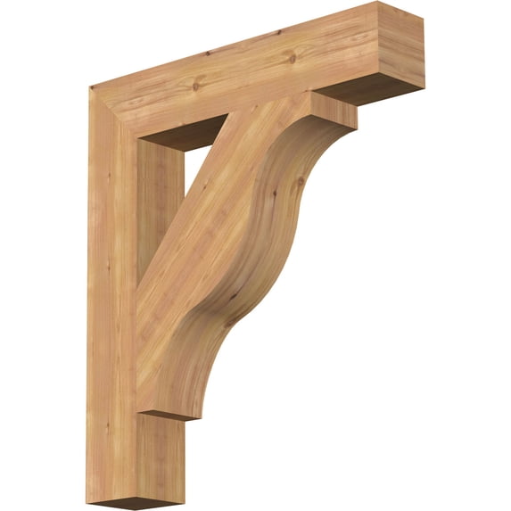 Ekena Millwork 5 1/2"W x 30"D x 34"H Funston Block Smooth Bracket, Western Red Cedar
