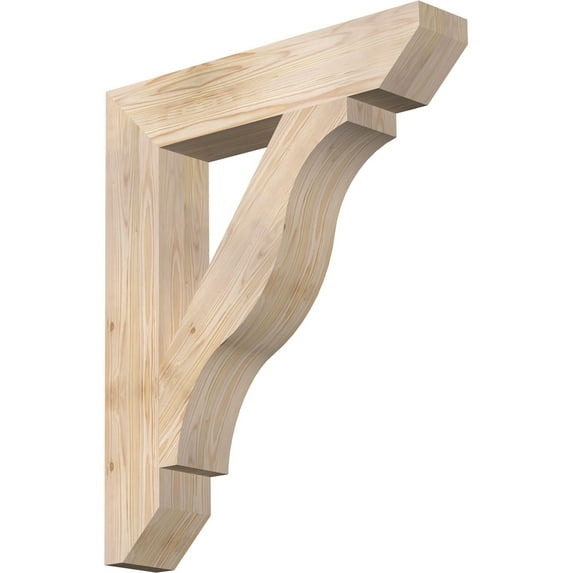 Ekena Millwork 5 1/2"W x 30"D x 36"H Funston Slat Smooth Bracket, Douglas Fir