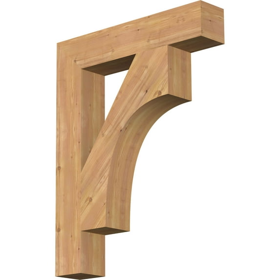 Ekena Millwork 5 1/2"W x 30"D x 38"H Westlake Block Smooth Bracket, Western Red Cedar