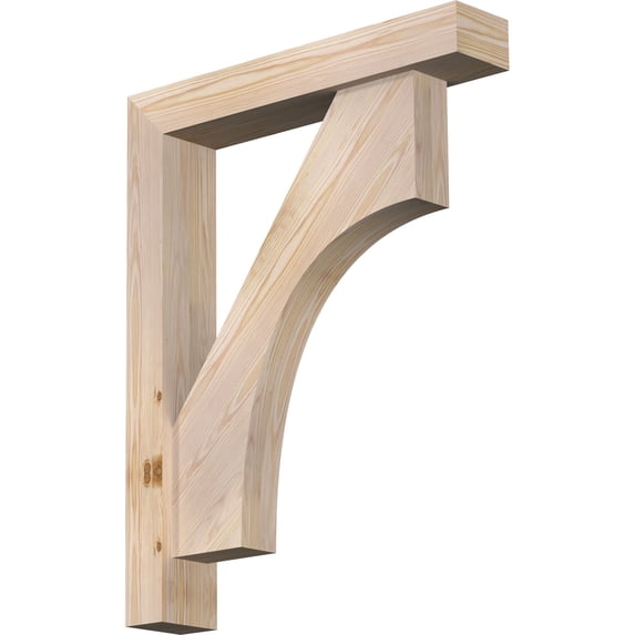 Ekena Millwork 5 1/2"W x 30"D x 38"H Westlake Block Smooth Bracket w/ Offset Brace, Douglas Fir