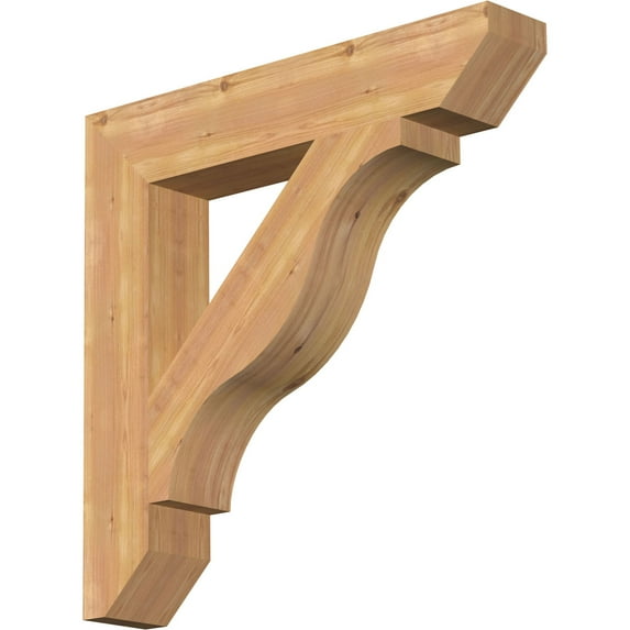 Ekena Millwork 5 1/2"W x 32"D x 32"H Funston Slat Smooth Bracket, Western Red Cedar