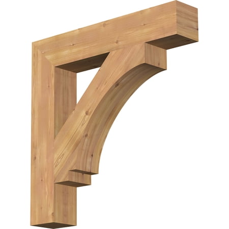 Ekena Millwork 5 1/2"W x 32"D x 32"H Imperial Block Smooth Bracket, Western Red Cedar