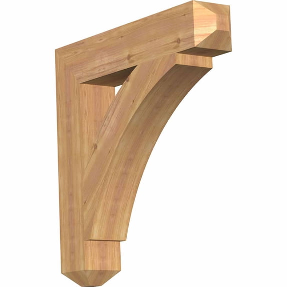 Ekena Millwork 5 1/2"W x 32"D x 32"H Thorton Craftsman Smooth Bracket, Western Red Cedar