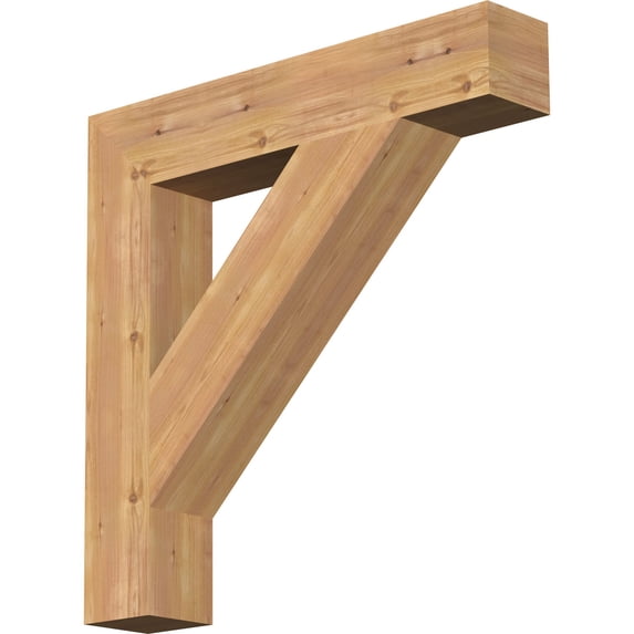 Ekena Millwork 5 1/2"W x 32"D x 32"H Traditional Block Smooth Bracket, Western Red Cedar