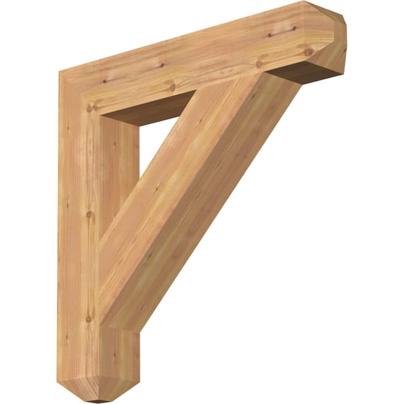 Ekena Millwork 5 1/2"W x 32"D x 32"H Traditional Craftsman Smooth Bracket, Western Red Cedar