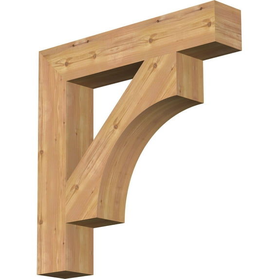 Ekena Millwork 5 1/2"W x 32"D x 32"H Westlake Block Smooth Bracket, Western Red Cedar