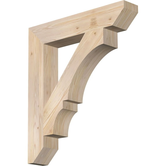 Ekena Millwork 5 1/2"W x 32"D x 36"H Balboa Slat Smooth Bracket, Douglas Fir