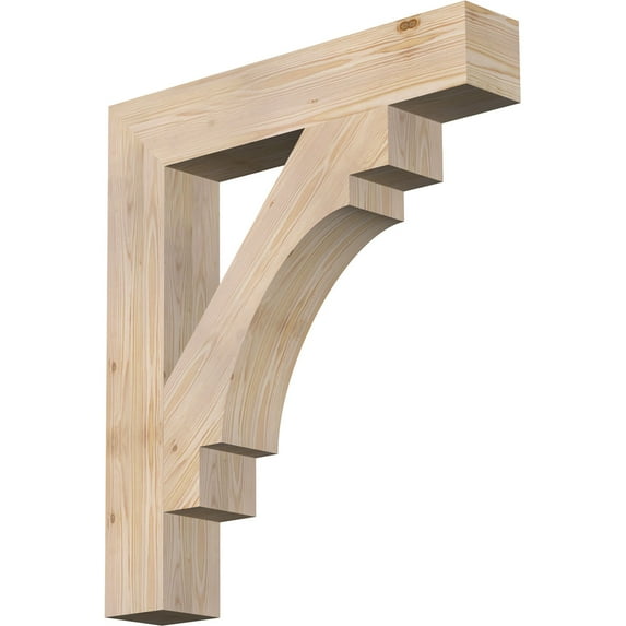 Ekena Millwork 5 1/2"W x 32"D x 36"H Merced Block Smooth Bracket, Douglas Fir