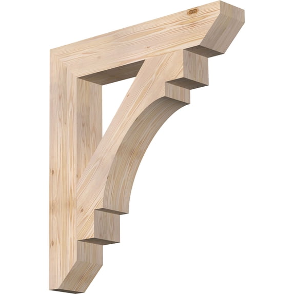 Ekena Millwork 5 1/2"W x 32"D x 36"H Merced Slat Smooth Bracket, Douglas Fir