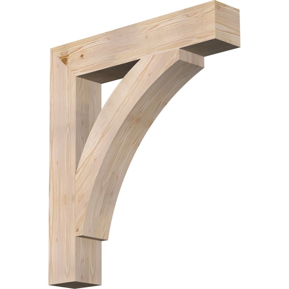 Ekena Millwork 5 1/2"W x 32"D x 36"H Thorton Block Smooth Bracket, Douglas Fir
