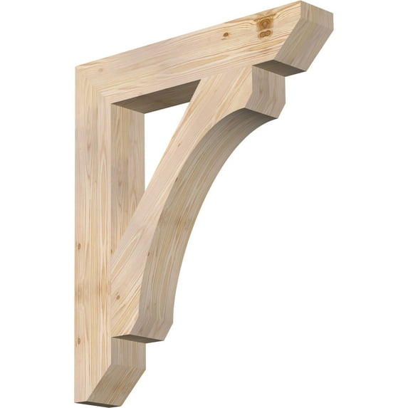 Ekena Millwork 5 1/2"W x 32"D x 38"H Legacy Slat Smooth Bracket, Douglas Fir
