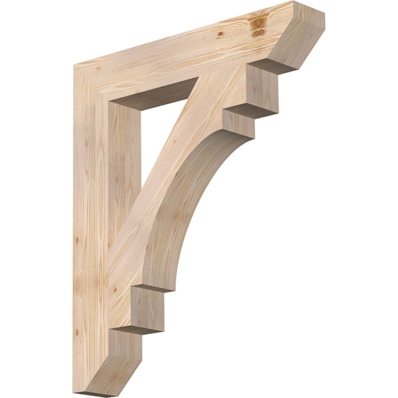 Ekena Millwork 5 1/2"W x 32"D x 38"H Merced Slat Smooth Bracket, Douglas Fir