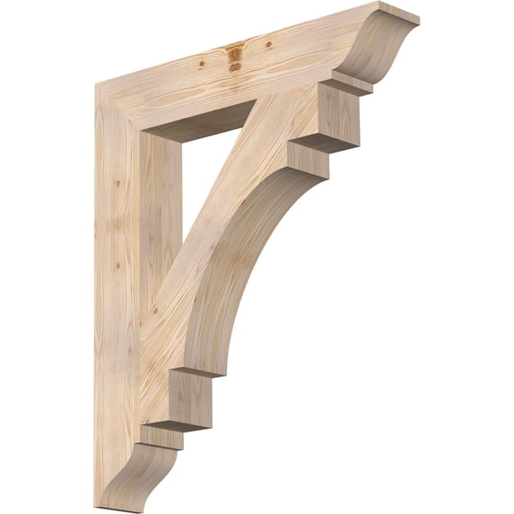 Ekena Millwork 5 1/2"W x 32"D x 38"H Merced Traditional Smooth Bracket, Douglas Fir