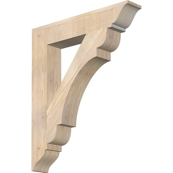 Ekena Millwork 5 1/2"W x 32"D x 38"H Olympic Traditional Smooth Bracket, Douglas Fir