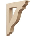 thumbnail image 1 of Ekena Millwork 5 1/2"W x 32"D x 40"H Funston Traditional Rough Cedar Woodgrain TimberThane Bracket, Primed Tan, 1 of 6