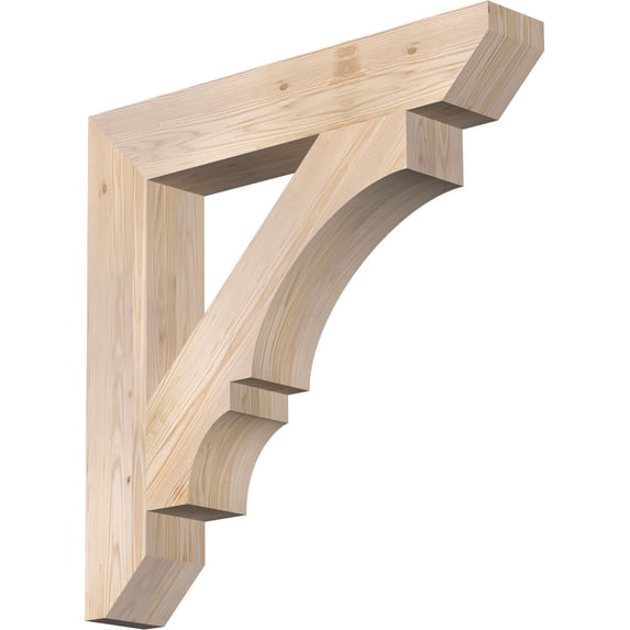 Ekena Millwork 5 1/2"W x 34"D x 34"H Balboa Slat Smooth Bracket, Douglas Fir
