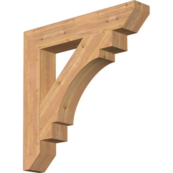 Ekena Millwork 5 1/2"W x 34"D x 34"H Merced Slat Smooth Bracket, Western Red Cedar