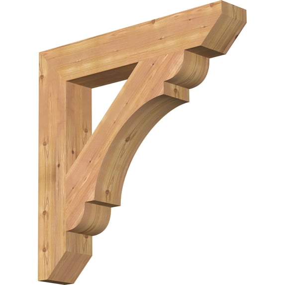 Ekena Millwork 5 1/2"W x 34"D x 34"H Olympic Slat Smooth Bracket, Western Red Cedar