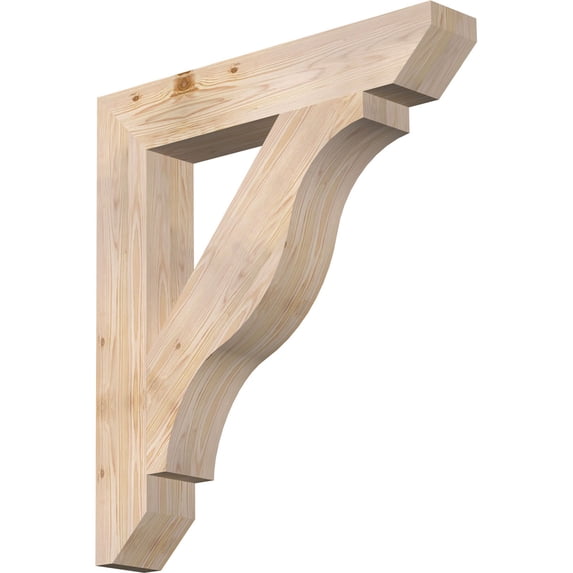 Ekena Millwork 5 1/2"W x 34"D x 38"H Funston Slat Smooth Bracket, Douglas Fir