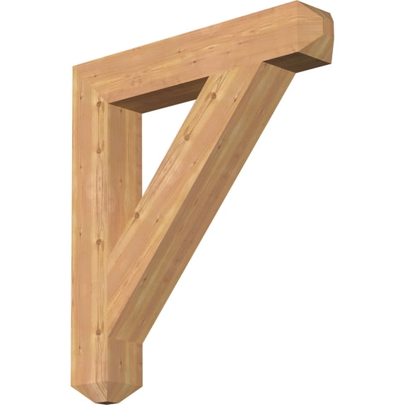 Ekena Millwork 5 1/2"W x 34"D x 38"H Traditional Craftsman Smooth Bracket, Western Red Cedar