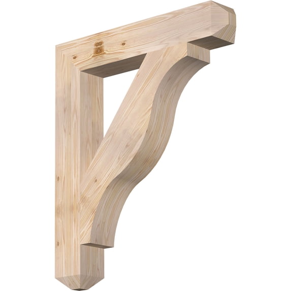 Ekena Millwork 5 1/2"W x 34"D x 40"H Funston Craftsman Smooth Bracket, Douglas Fir