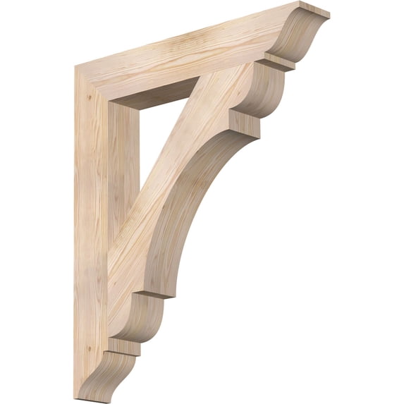 Ekena Millwork 5 1/2"W x 34"D x 40"H Olympic Traditional Smooth Bracket, Douglas Fir