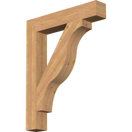 Ekena Millwork 5 1/2"W x 34"D x 42"H Funston Block Smooth Bracket, Western Red Cedar