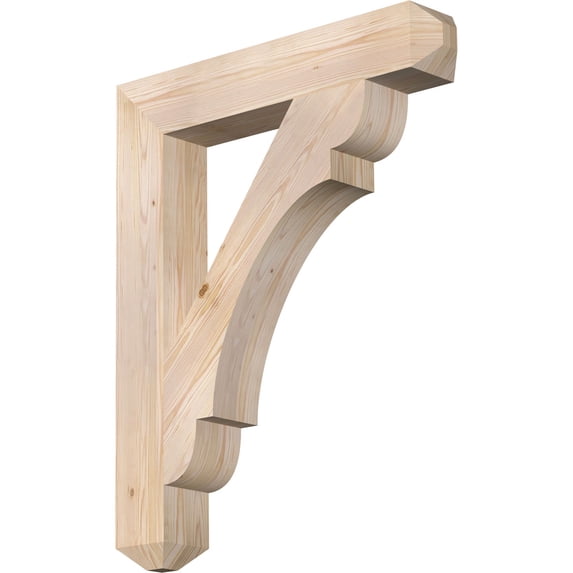Ekena Millwork 5 1/2"W x 34"D x 42"H Olympic Craftsman Smooth Bracket, Douglas Fir