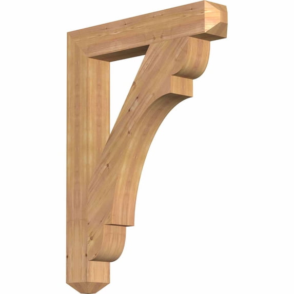 Ekena Millwork 5 1/2"W x 34"D x 42"H Olympic Craftsman Smooth Bracket, Western Red Cedar