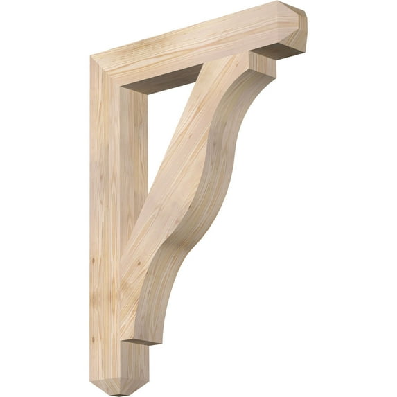 Ekena Millwork 5 1/2"W x 34"D x 46"H Funston Craftsman Smooth Bracket, Douglas Fir