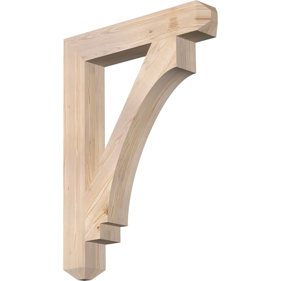 Ekena Millwork 5 1/2"W x 34"D x 46"H Imperial Craftsman Smooth Bracket, Douglas Fir