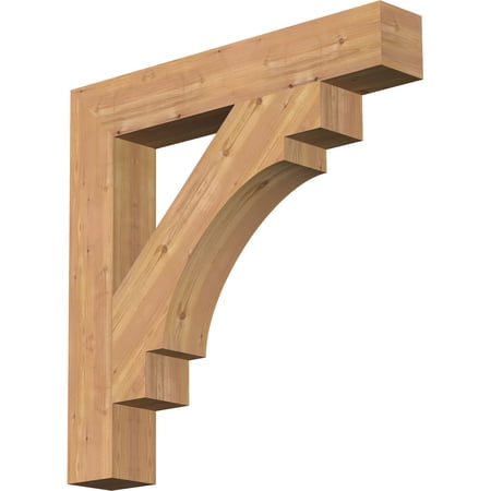 Ekena Millwork 5 1/2"W x 36"D x 36"H Merced Block Smooth Bracket, Western Red Cedar