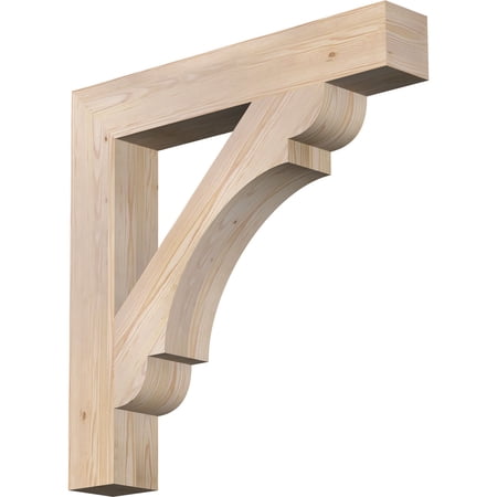 Ekena Millwork 5 1/2"W x 36"D x 36"H Olympic Block Smooth Bracket, Douglas Fir
