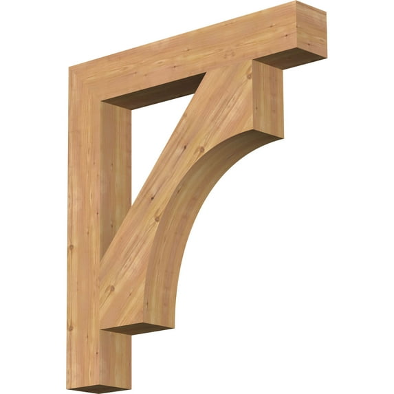 Ekena Millwork 5 1/2"W x 36"D x 40"H Westlake Block Smooth Bracket, Western Red Cedar