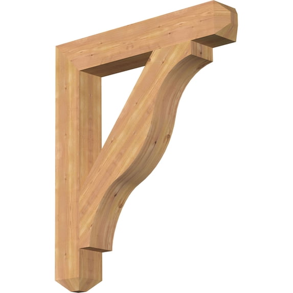 Ekena Millwork 5 1/2"W x 36"D x 42"H Funston Craftsman Smooth Bracket, Western Red Cedar