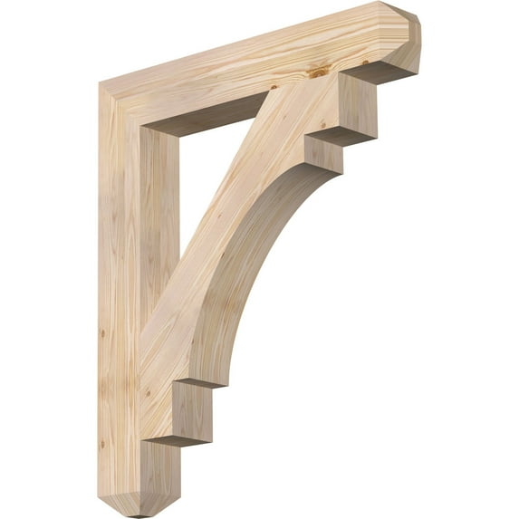 Ekena Millwork 5 1/2"W x 36"D x 42"H Merced Craftsman Smooth Bracket, Douglas Fir