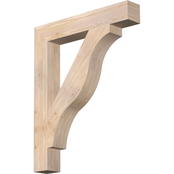 Ekena Millwork 5 1/2"W x 36"D x 44"H Funston Block Smooth Bracket, Douglas Fir
