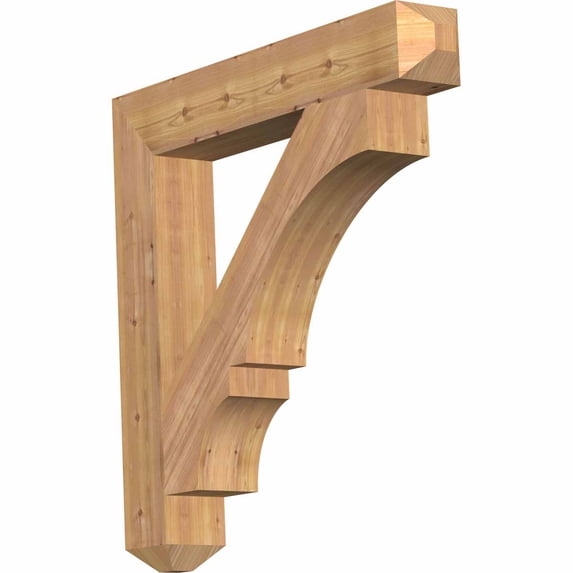 Ekena Millwork 5 1/2"W x 38"D x 38"H Balboa Craftsman Smooth Bracket, Western Red Cedar