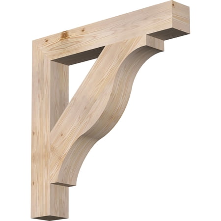 Ekena Millwork 5 1/2"W x 38"D x 38"H Funston Block Smooth Bracket, Douglas Fir