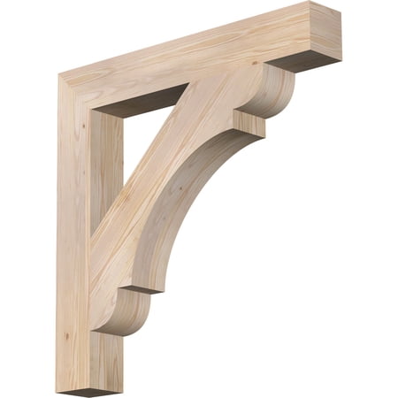 Ekena Millwork 5 1/2"W x 38"D x 38"H Olympic Block Smooth Bracket, Douglas Fir