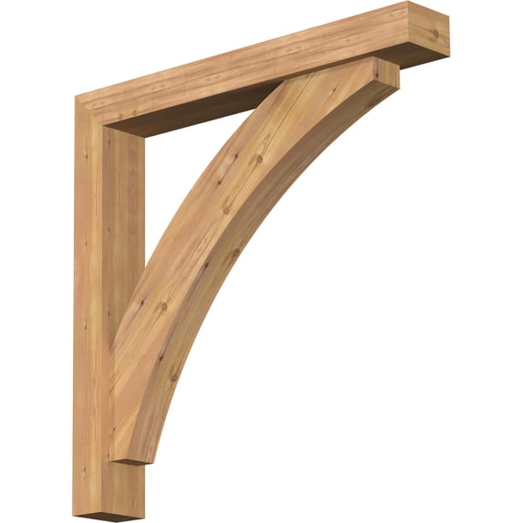 Ekena Millwork 5 1/2"W x 38"D x 38"H Thorton Block Smooth Bracket w/ Offset Brace, Western Red Cedar
