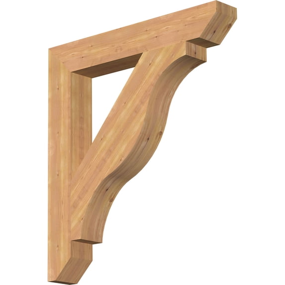 Ekena Millwork 5 1/2"W x 38"D x 42"H Funston Slat Smooth Bracket, Western Red Cedar