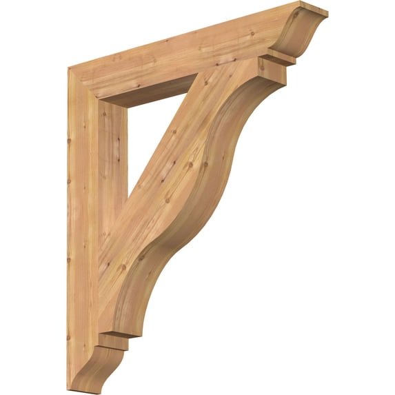 Ekena Millwork 5 1/2"W x 38"D x 42"H Funston Traditional Smooth Bracket, Western Red Cedar