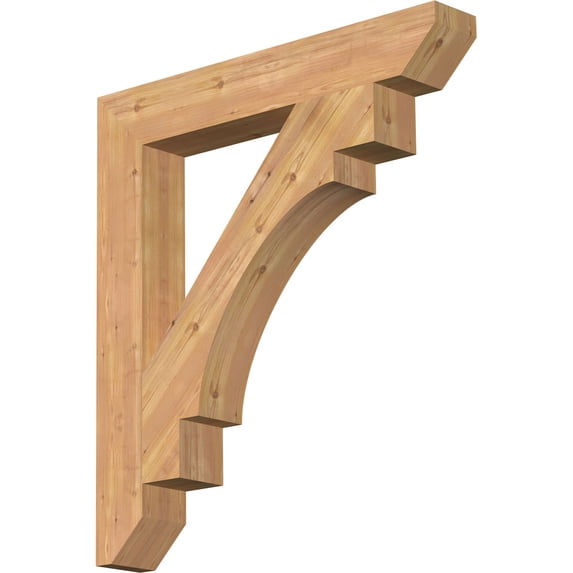 Ekena Millwork 5 1/2"W x 38"D x 42"H Merced Slat Smooth Bracket, Western Red Cedar