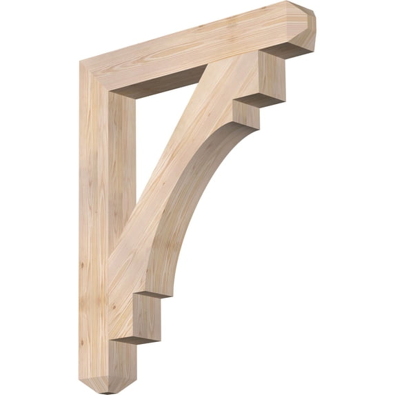 Ekena Millwork 5 1/2"W x 38"D x 46"H Merced Craftsman Smooth Bracket, Douglas Fir